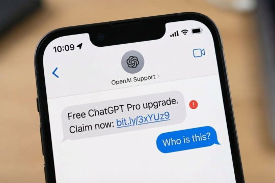 AI Account Phishing iPhone Message